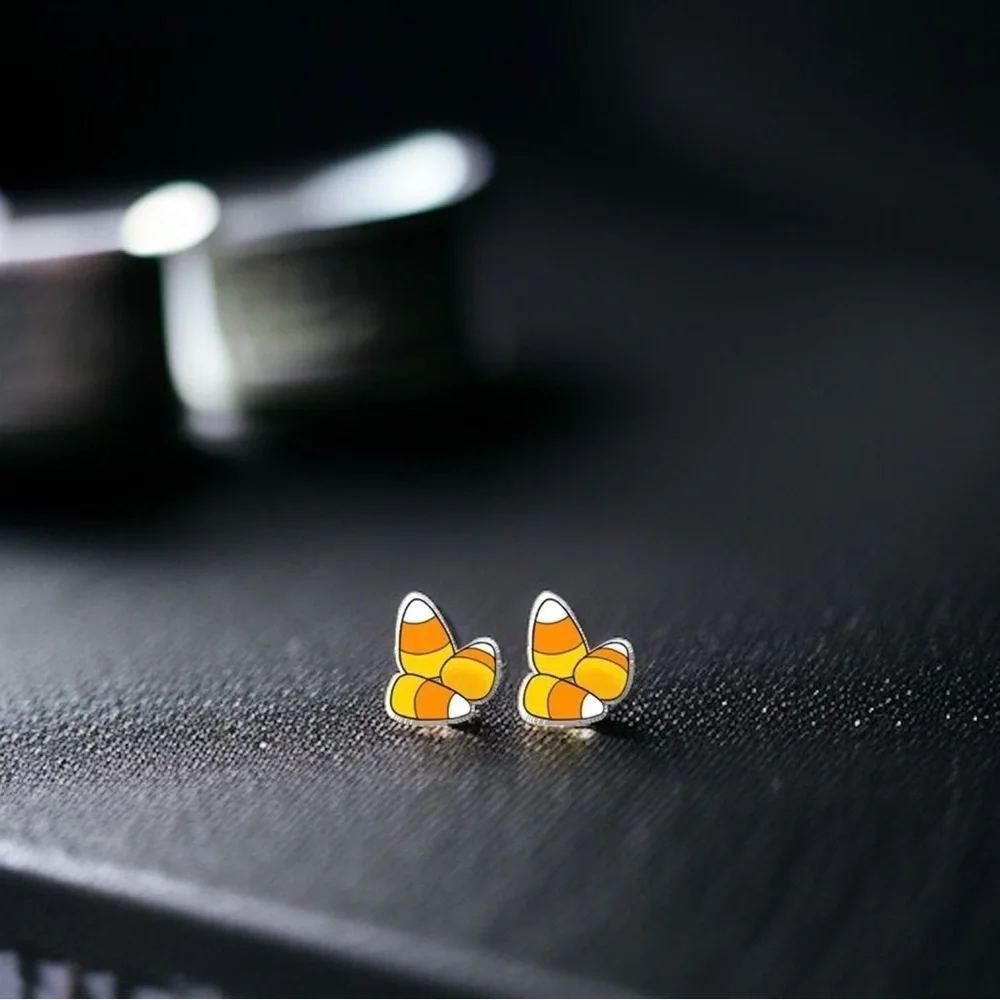 Boo-tiful Candy Corn Stud Earrings - Handmade Halloween Delight! 🎃 NWT Studs